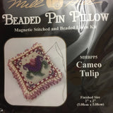 Mill Hill Beaded linen Pin Pillow cushion Kit Cameo Tulip Beading needle minder Model