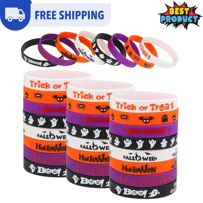 Halloween Wristband Charms Durable Silicone Chains Decorative Party Bracelets UK Charms
