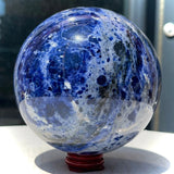 Polished Blue Sodalite Sphere Gemstone Figurine Desk Ornament Display 3.8 lb Model