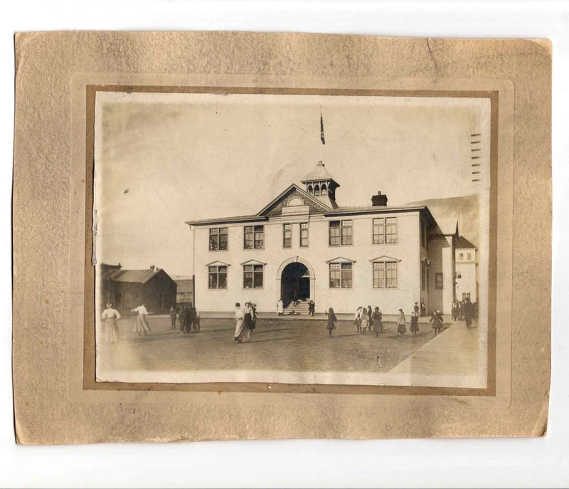 Antique c. 1902 Public School DAWSON CITY Yukon Territory Canada Photo On Board Model