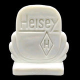 Vintage Heisey by Mosser Milk Glass Cabochon Dealer Display Sign 2000 Plaque Model