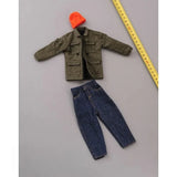 1/6 Scale Male Soldier Leisure Set Jacket Pants Hat Clothes Model for Body Doll Model