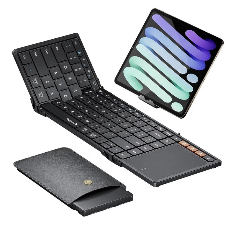 ProtoArc XK01 TP Foldable Keyboard with Touchpad, 0.65 in Keycaps, Black Model