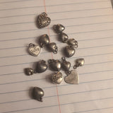 16 Silver Tone Heart Charms Charms