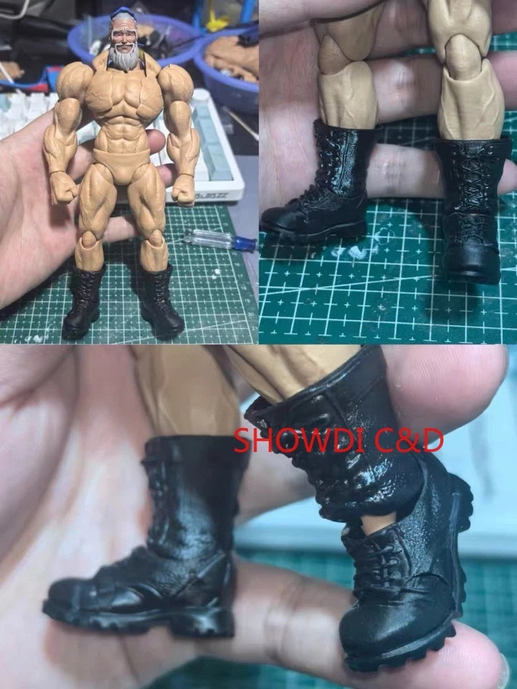 1/12 Scale Tactical Boots Model For 6'' Big Guy Romankey Action Figures Body Model