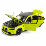 1:18 2024 M3 CS LCI Sedan Model Car Diecast Toy Vehicle Kids Toys Lime Green Model