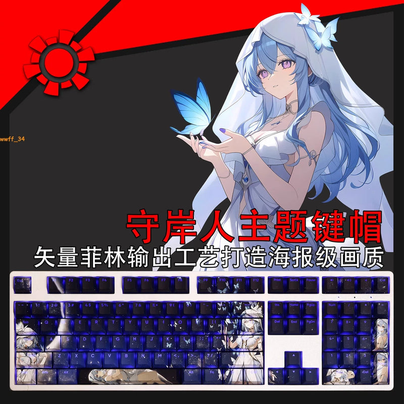 108 Keys Wuthering Waves Shorekeeper Keycap PBT Cherry MX Sublimation For Keypad Model