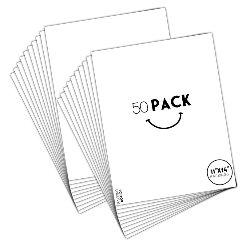 50 Pack 11x14 White Frame Backing Boards Acid-Free Photo Art Print Backer Sheets Model