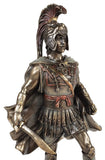 10" King Alexander The Great Standing W Sword Statue Bronze Finish Model