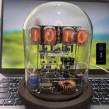 Classic Vintage IN-12 Nixie Tube Clock Kit DIY Unassembled w/ Glass Case Remote Model