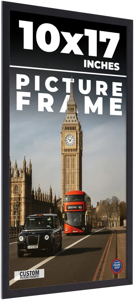 10x17 Frame Black Real Wood Picture Frame Width 0.75 inches | Interior Frame Dep Model