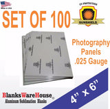 4" x 6"  Aluminum Sublimation  photo panels, .025" thick / 100 Pc ^ Model