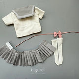 1:6 Female Gray JK Uniform Sailor Uniform Pleated Skirt  Set Model 12'' Figures Model