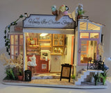 Dollhouse Ice Cream Shop - Completed Miniature - Cafe - Bookend - Handmade Model