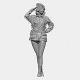 1/35 WW2 Saluting Female Soldier RESIN FIGURE MODEL KIT Unassembled Unpainted Model