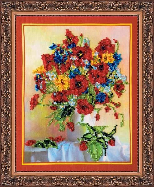 Bead embroidery kit Summer fantasy needlework kit Art canvas beadwork pattern Model