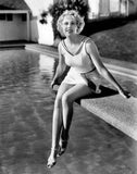 ESTHER RALSTON Sitting on Diving Board POOL SIDE PHOTO (174-c ) Model