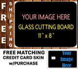 Personalized Custom Photo Tempered Glass Cutting Board Wedding Kitchen Bride USA Model