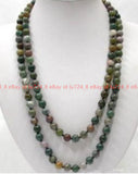 AAA Natural 8mm India Multicolor Agate Gemstone Round Beads Necklace 24-100" Charms