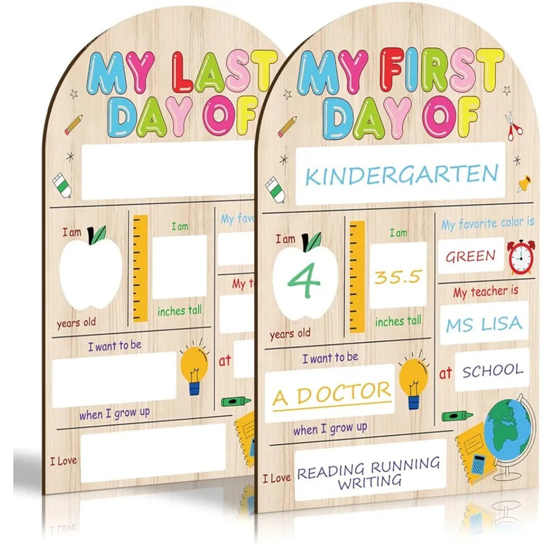 First & Last Day Of School Board Chalkboard Wooden Double-sided Cute...LOWEST $ Model