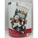 Bucilla Snowman Soccer Fan Felt 18" Christmas Stocking Kit 86904E NEW Model