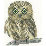 Heritage counted cross stitch kit Aida "Owl (A)", LFOW1142-A, 7x6cm, DIY Model