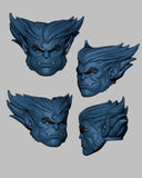 1/6 1/12 1/18 1/10 Comics Beast Mutant Head Sculpt Carved Model Toys Model