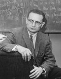 Paul A Samuelson sitting in front of a chalk board 1970 OLD PHOTO Model