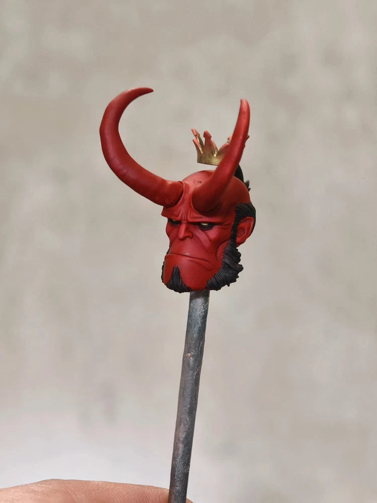 1:3 1:4 1:6 1:12 1:18 1:24 Hellboy Head Sculpt For 12" 6" Male ActionFigure Body Model