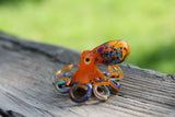 Orange Blue Blown Glass Octopus glass figurine Octopus Glass Ocean Octopus Model