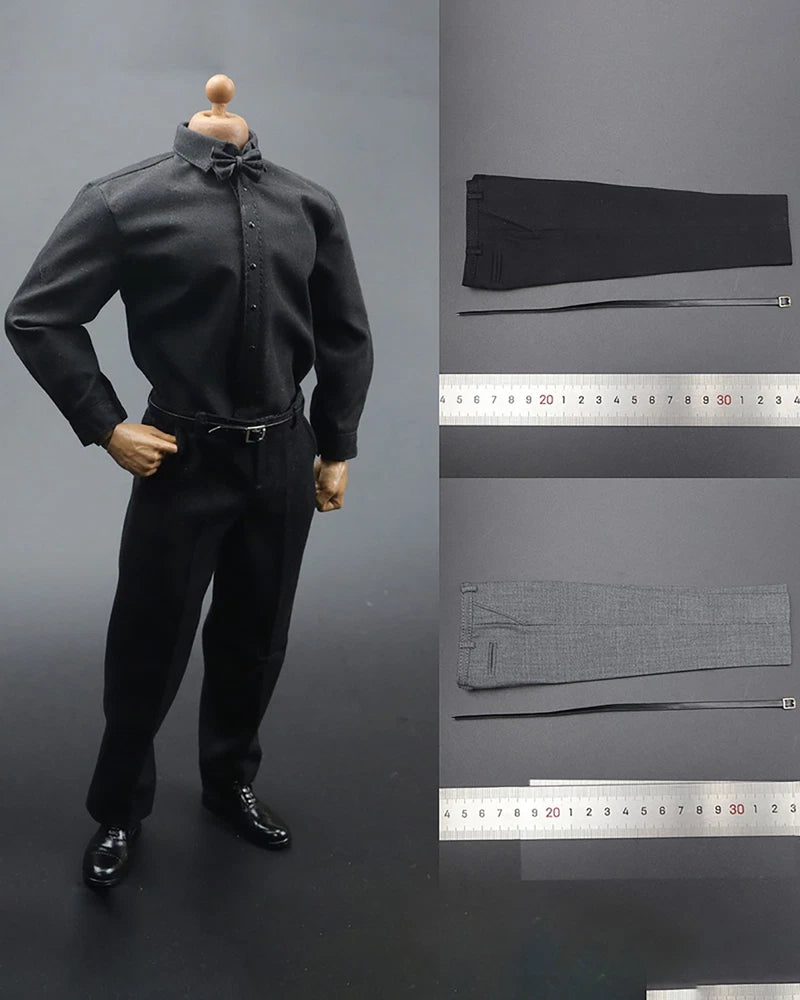 1/6 Formal Pants & Belts Model Fit 12'' Male Man Action Figure Model