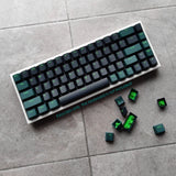 Black Dark Green PBT Double Shot Keycaps Set for Cherry MX Mechanical Keyboards Model