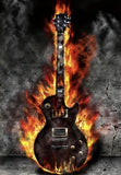 5D DIY Diamond Art Painting, Embroidery Kit Craft Guitar Flame (20cmx30cm) Model