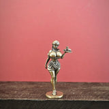 38mm Mini Doll Beauty Brass Waitress Statue Vintage Collectible Art Figurine Model