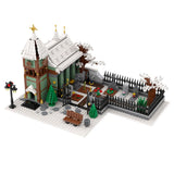 Winter Village Church with Graveyard 906 Pieces Medieval Style Model Kit Model