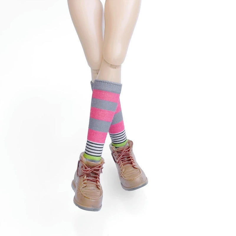 1/6 Striped Vintage Stocking Stuffer Mid Top Socks For 12" Action Figure Body Model