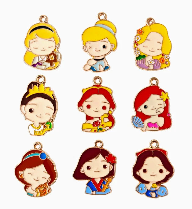 90 PCS Cartoon Metal Charms DIY Earring Keychain Jewelry Making Pendants Charms