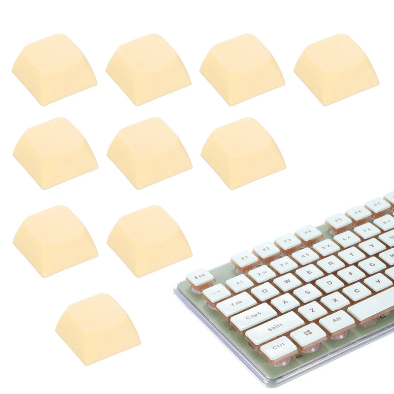 10Pcs XDA Profile Keycap Set PBT Mechanical Numeric Keypads, Light Yellow Model