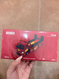 1:64 Hino H300 #95 Custom Tow Flatbed Truck Model Diecast Metal Car Gift Red Model