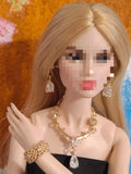 1/6 White Zirconia 3 Piece Set Necklace Earrings Bracelet Model For 12" Figures Model
