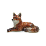 Northern Rose Red Fox Lying Down - Home Decor - Miniature Porcelain Figurine Model
