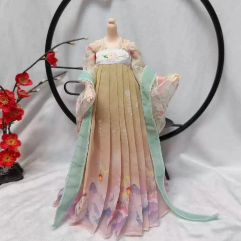 1/6 Pink Ancient Hanfu Outfit robe Dress Clothes suit For 12inch figure model Model