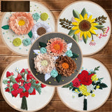 Beginner 3D Cross Stitch Kit Needlework Art Handmade Blossom Hoop DIY Embroidery Model