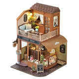 moin moin DIY Dollhouse Miniature Kit Vintage Coffee Shop 1/24 Scale Model