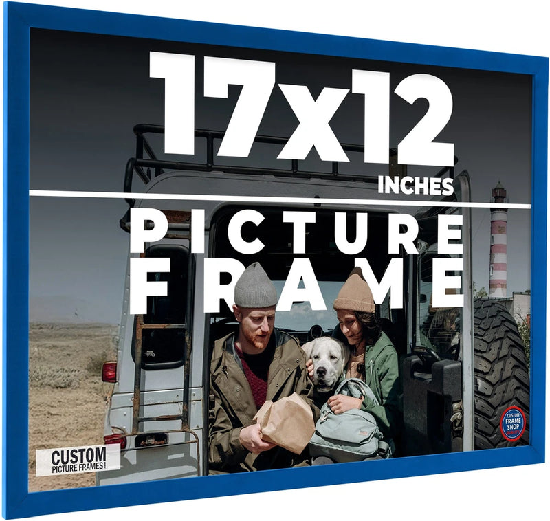 17x12 Frame Blue Solid Wood Picture Frame Width 0.75 Inches | Interior Frame Dep Model