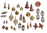 Vintage Brass & Mixed Metals Findings Charms Pairs Lot 30 Charms