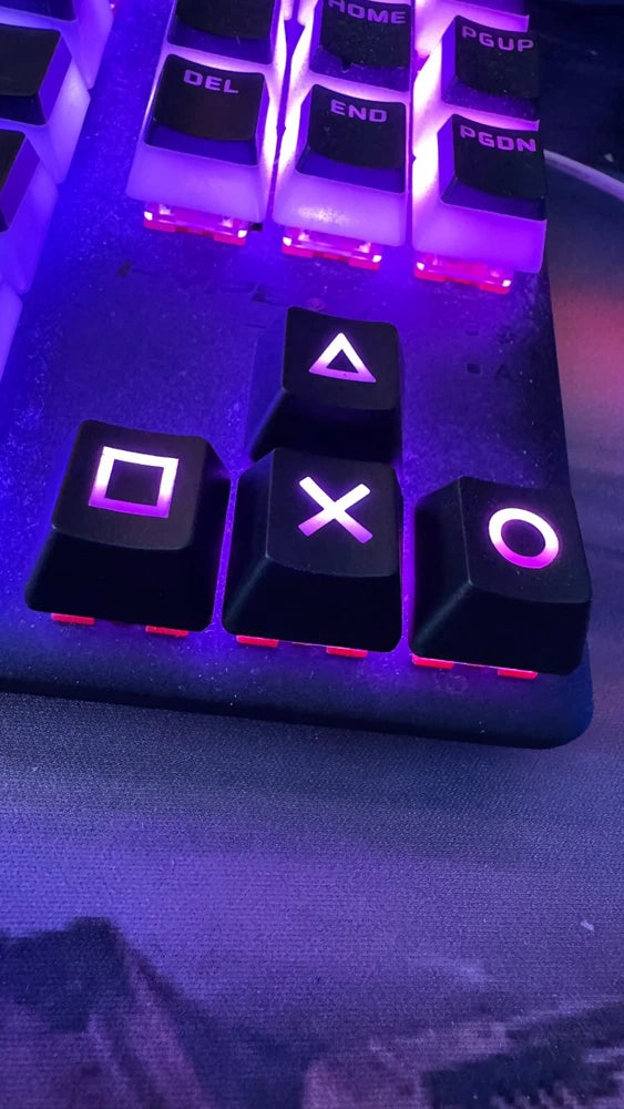 Playstation Button Arrow Key Keycaps ABS Plastic See Through Symbols Model