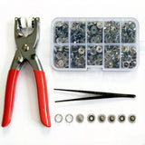 100 Sets 9.5mm 0.37" Metal Snap Fastener Buttons With Fastener Pliers Tool Model