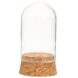 Transparent Glass Display Case with Cork Base for Figurines and Collectibles Model