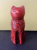 Vintage Franklin Mint Curio Cabinet Cat Collection Cinnabar Cat Carved  1988 3¡± Model
